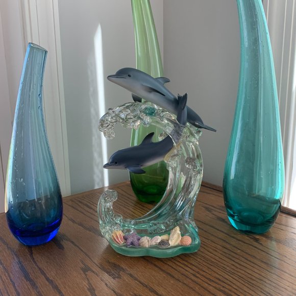 Lenox, Ikea Accents Lenox Wave Divers Dolphin Sculpture With Three
